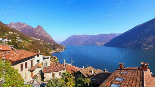 Mountain landscape from Albogasio, Valsolda, Italy photo