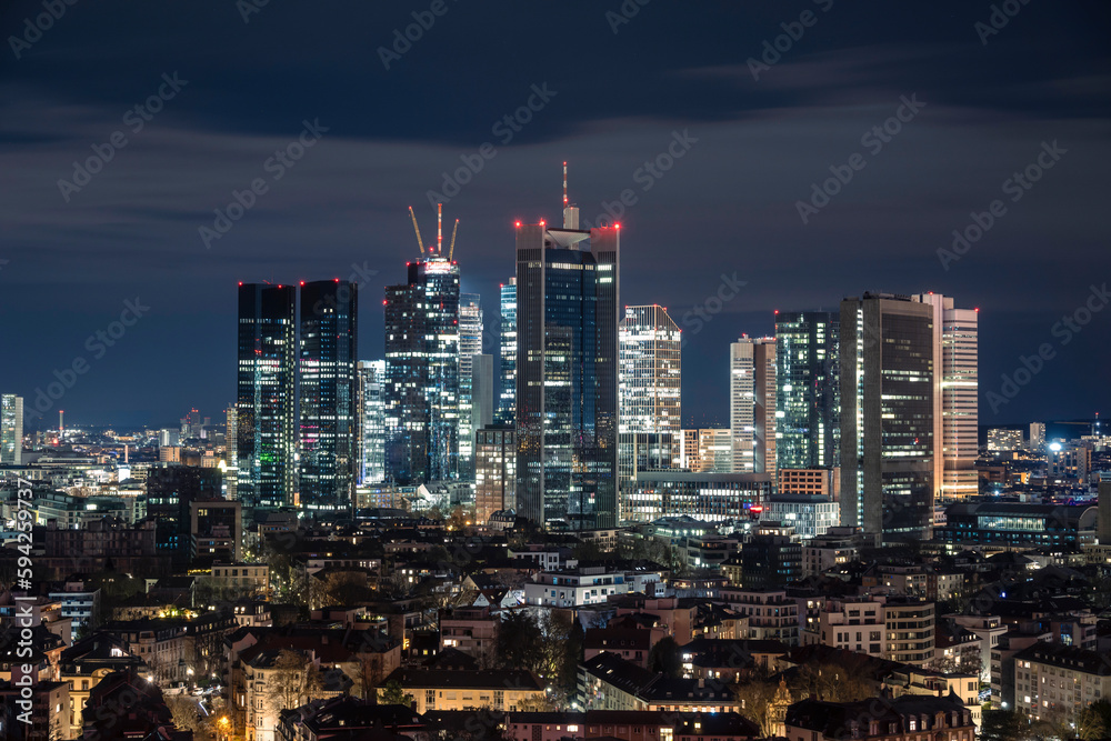 Frankfurt Skyline Nachaufnahme Frankfurt Skyline Nachaufnahme