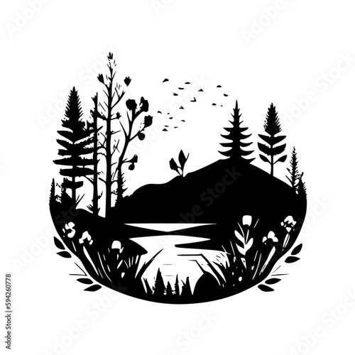 Nature - High Quality Vector Logo - Vector illustration ideal for T-shirt graphic