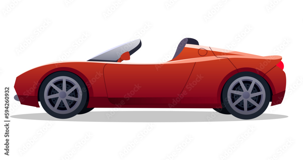 Illustration of a red car in profile