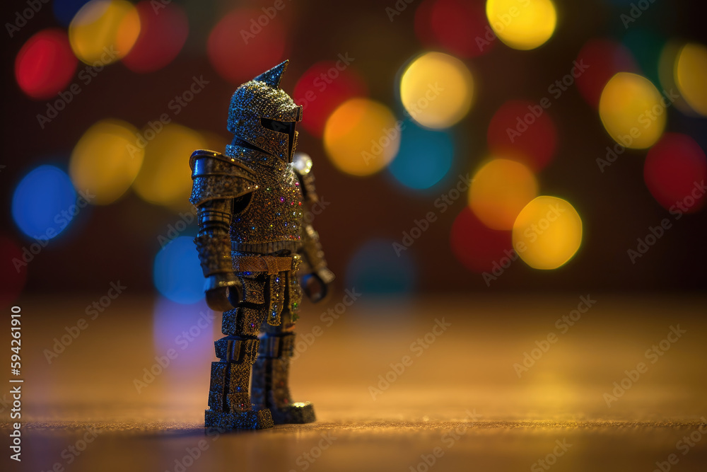 armored knight at city night