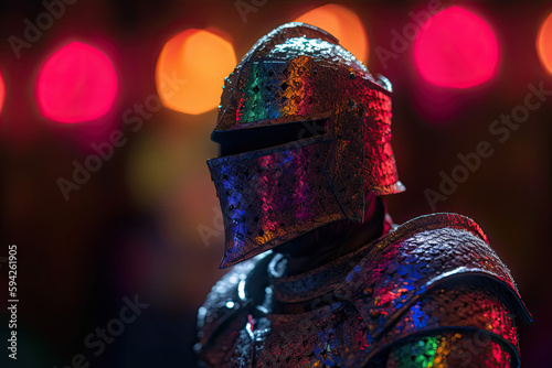 armored knight at city night