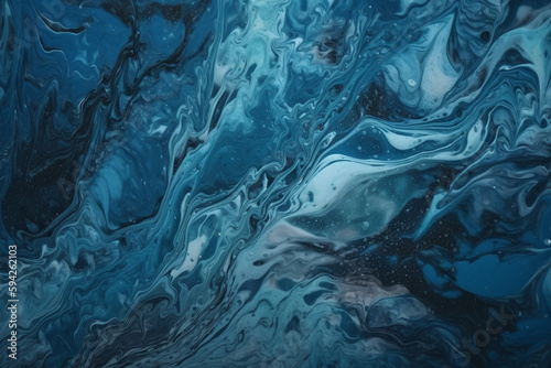 blue ice on the river, ai generative