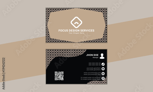 Modern Business Card - Creative and Clean Business Card Template.business card design . double sided business card template modern and clean style . flat living coral color