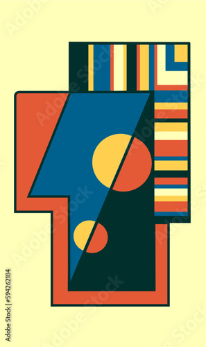 An abstract figure in the Bauhaus style. Geometry poster abstract.