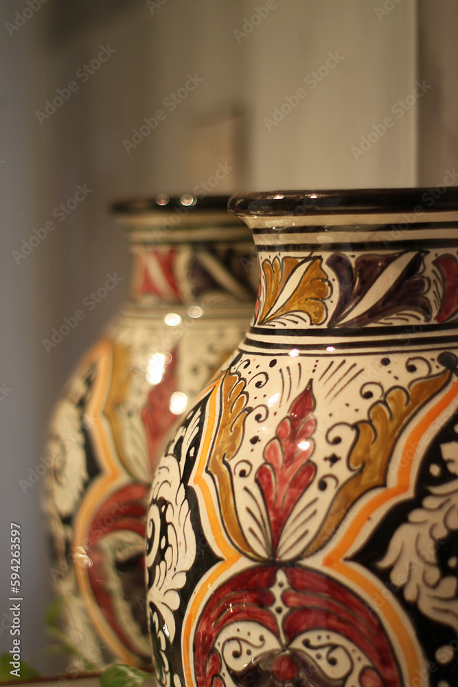 ceramic vase on the wall