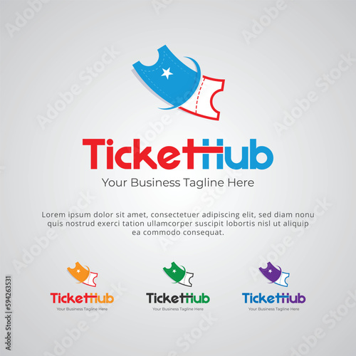 Ticket Hub Logo Design Template photo