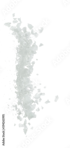 Salt mix flying explosion, great big white salts flower explode abstract cloud fly. Salt rock splash in air, seasoning element design. White background isolated high speed freeze motion