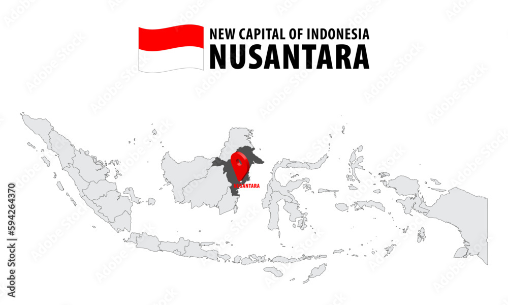Location of Indonesia's new capital city named NUSANTARA in East