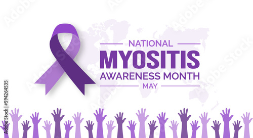 Myositis Awareness Month background or banner design template celebrated in may