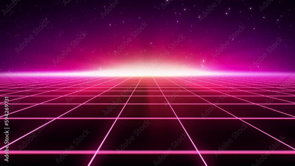 Universe Retro Futuristic 80's Background 4K Universe Retro Futuristic 80's Background 4K