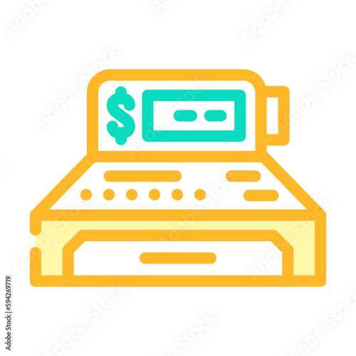 play money cash register toy baby color icon vector illustration © sevector