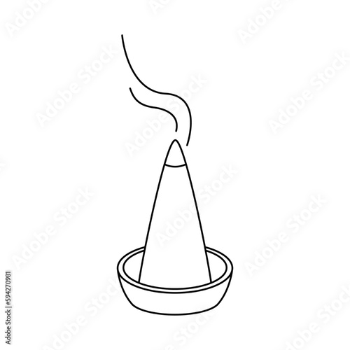 Incense cones icon, vector editable stroke