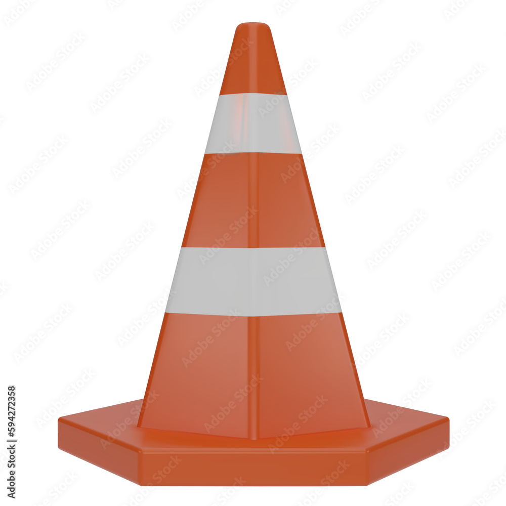 3d traffic cones with white and orange stripes isolated on white background. Construction cone icon. Single orange traffic warning cone. Under construction, and maintenance. 3D png illustration. 3d traffic cones with white and orange stripes isolated on white background. Construction cone icon. Single orange traffic warning cone. Under construction, and maintenance. 3D png illustration.