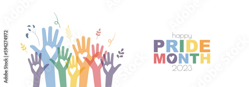 Happy Pride Month 2023 banner.