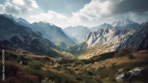 Die Schönheit der Bergspitzen KI