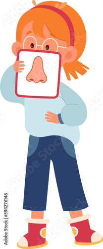Girl Showing Sense Of Smell
