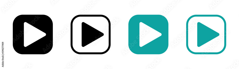 Trendy play button icons vector collection Trendy play button icons vector collection