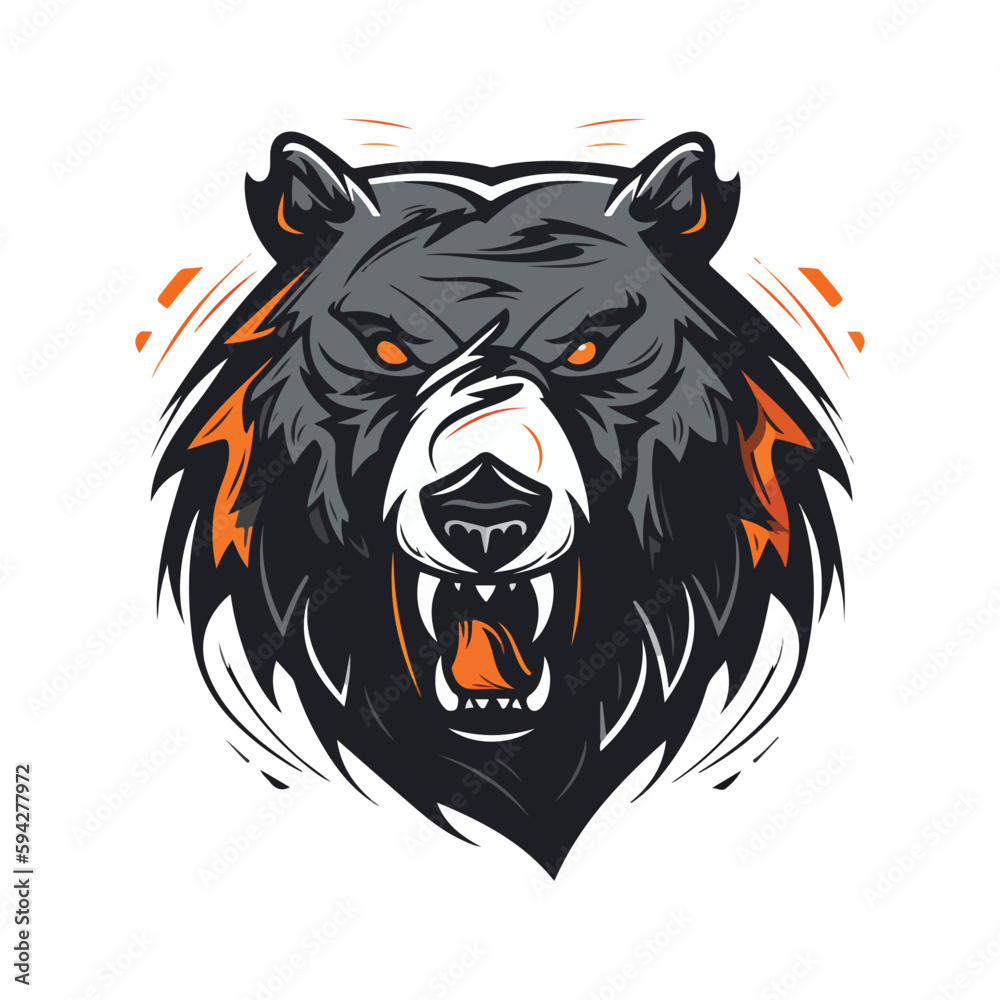 Fototapeta premium Modern professional grizzly bear emblem logo for a sport team