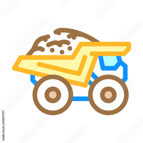 haul truck steel production color icon vector illustration