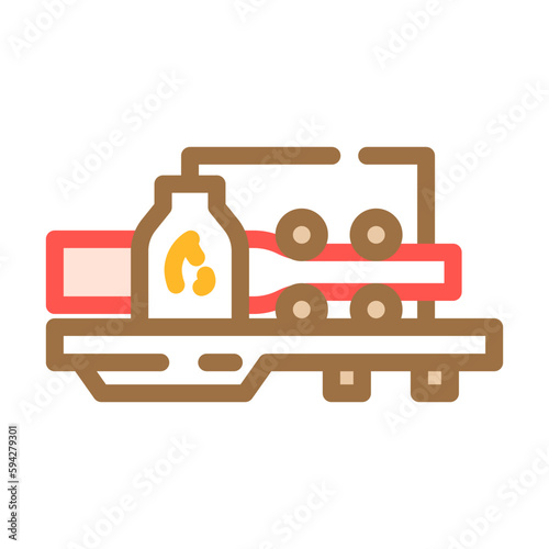 hot rolling steel production color icon vector illustration