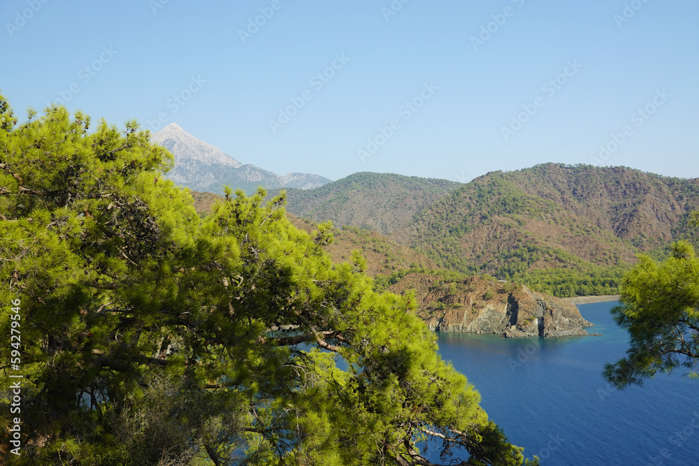Naklejka premium The panorama from the Lycian Way, Turkey