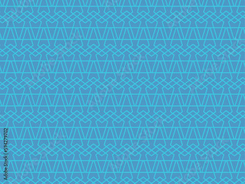 ブルーの幾何学模様のシームレス背景 (ID: 594279702)
