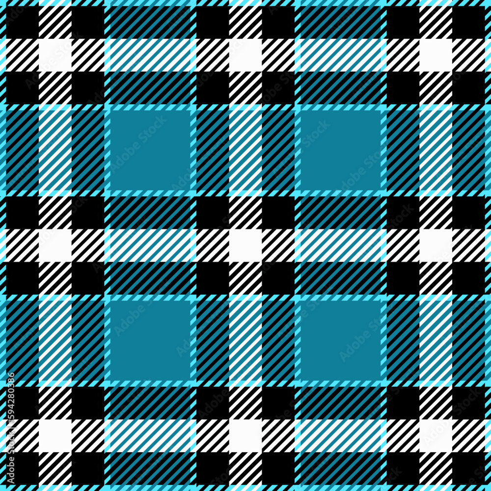 Blue Twill Plaid Pattern Fabric Texture