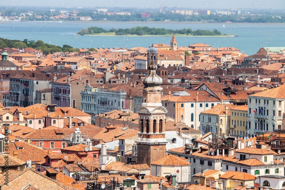 Venezia panorama, italia, distanza, cielo, città