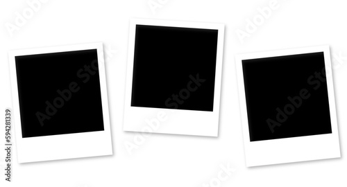 Isolated Polaroid Frames on Transparent Background