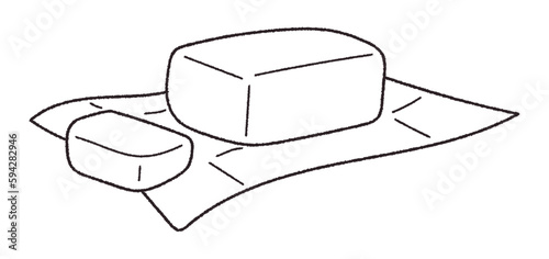 バターのベクター線画イラスト