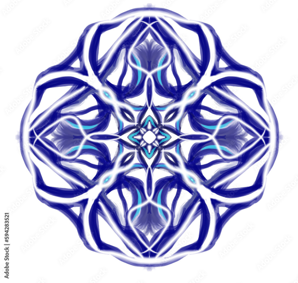Fototapeta premium Decorative round ornaments. Anti-stress therapy patterns. Weave design elements