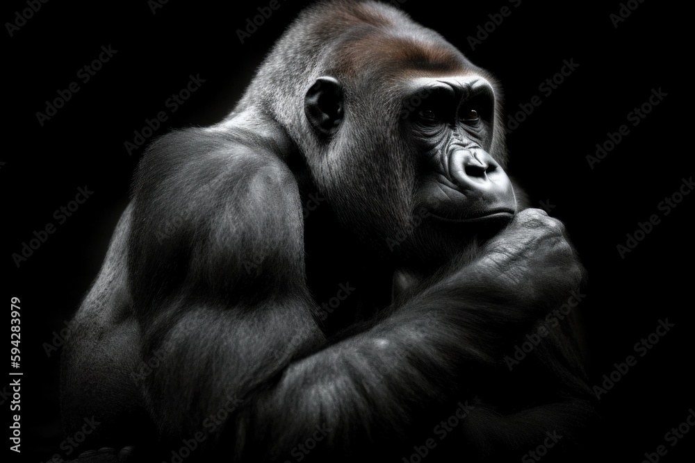 Fototapeta premium SilverBack male gorilla in the forest
