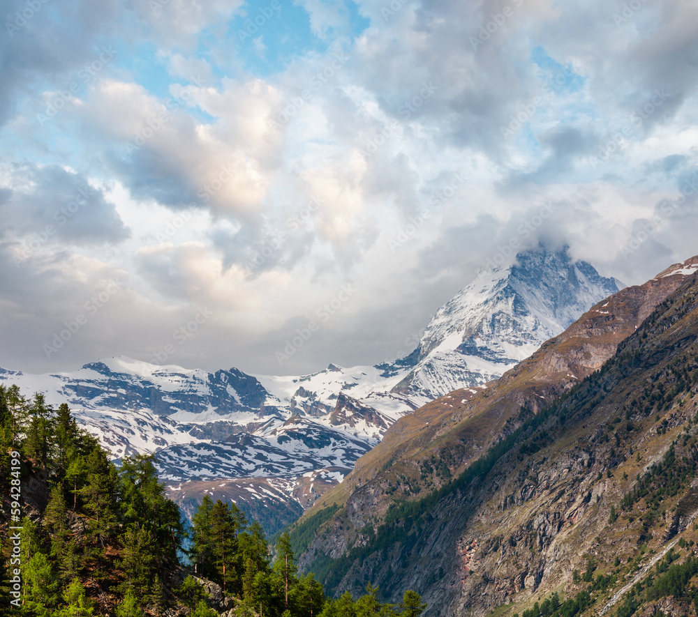 Summer Matterhorn Alps mountain, Swiss