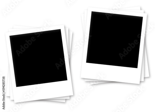 Isolated Polaroid Frames on Transparent Background