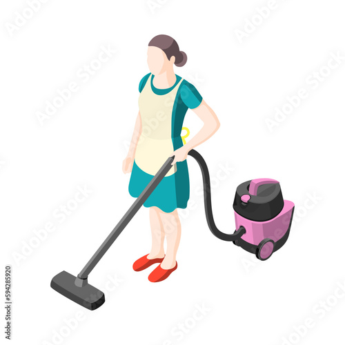 Housewife Isometric Icon