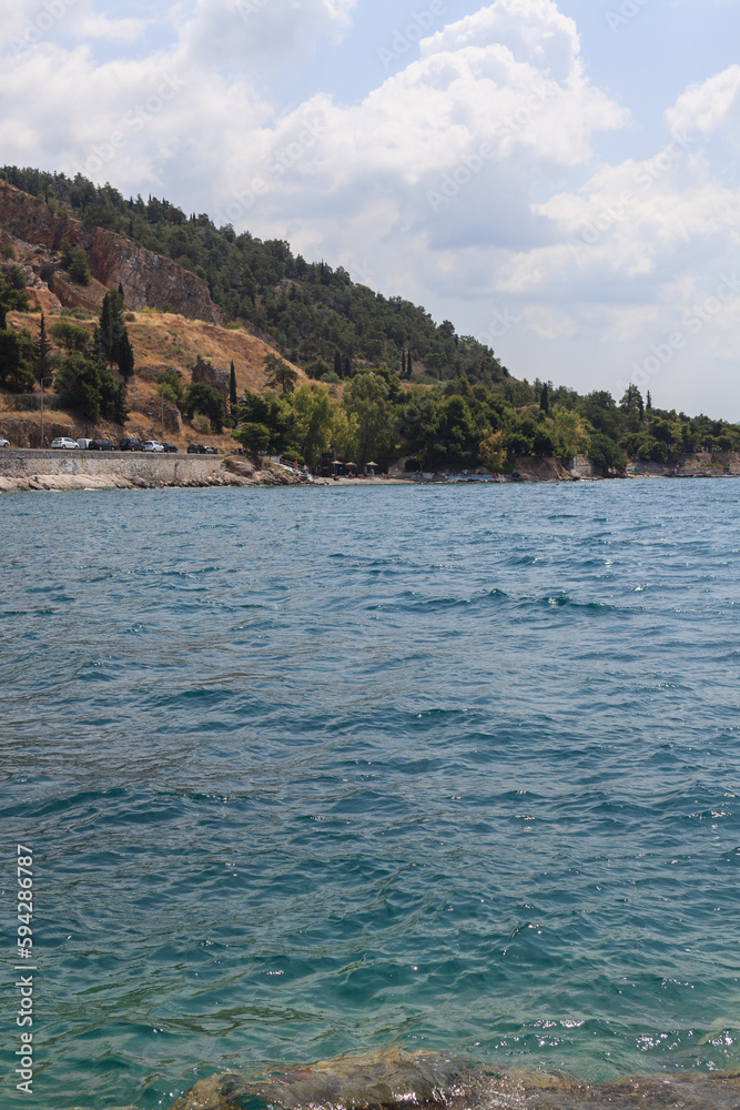 beautiful view on the sea and wild beach