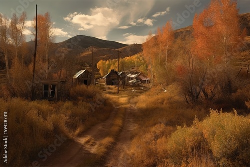 A Dirt Road With A Dirt Road And A Small House In The Background Rural American Homestead Landscape Photography Rural Areas Generative AI