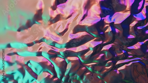 abstract iridescent plastic ripple purple surface texture background, made with generative ai