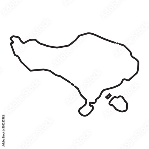bali island map icon outline