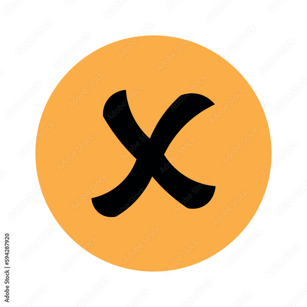 Obraz premium Cross icon on orange background. Silhouette of a cross on an orange background in the form of a circle