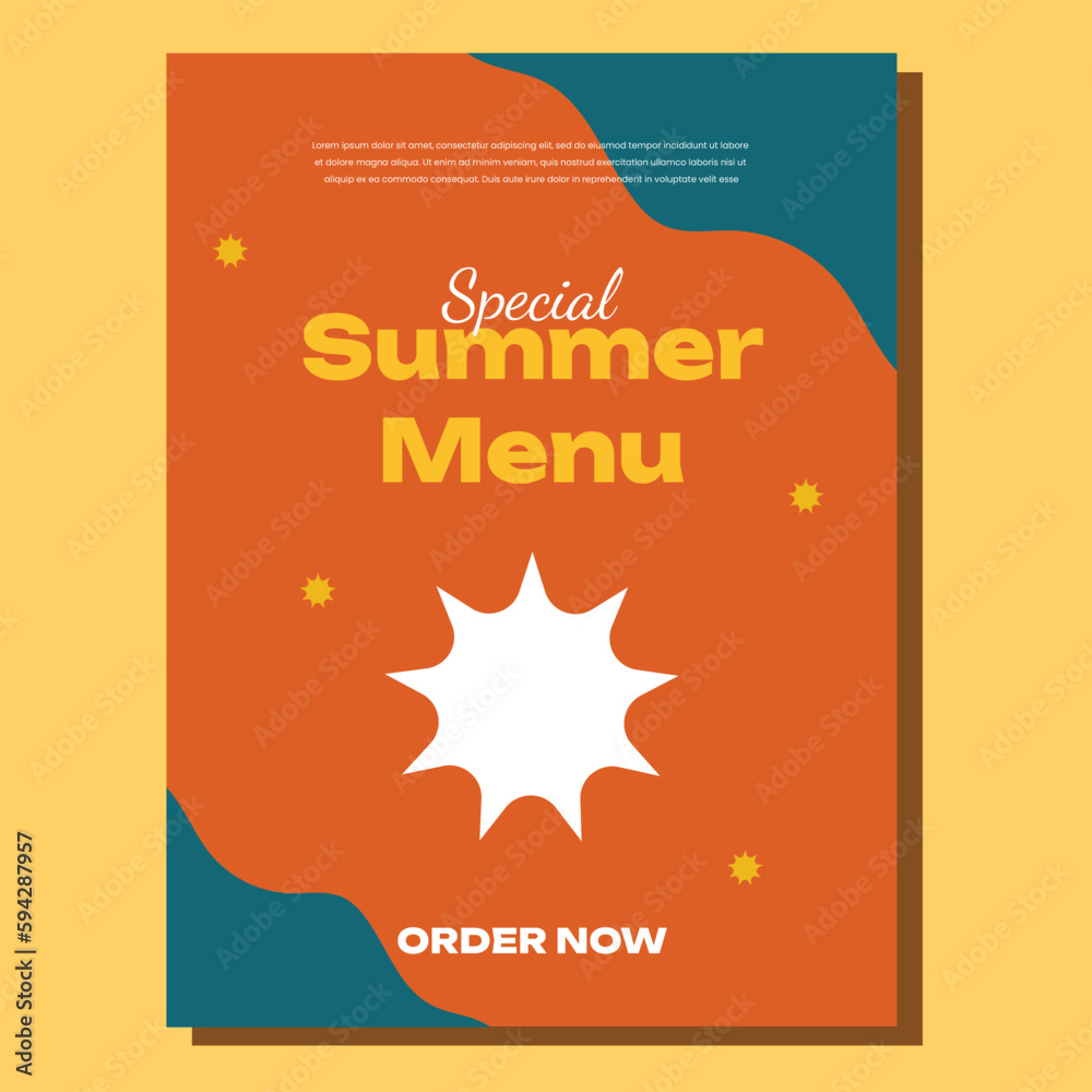 Fototapeta premium Summer Food Menu Layout