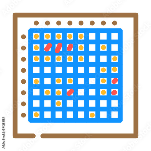 battleship board game table color icon vector illustration