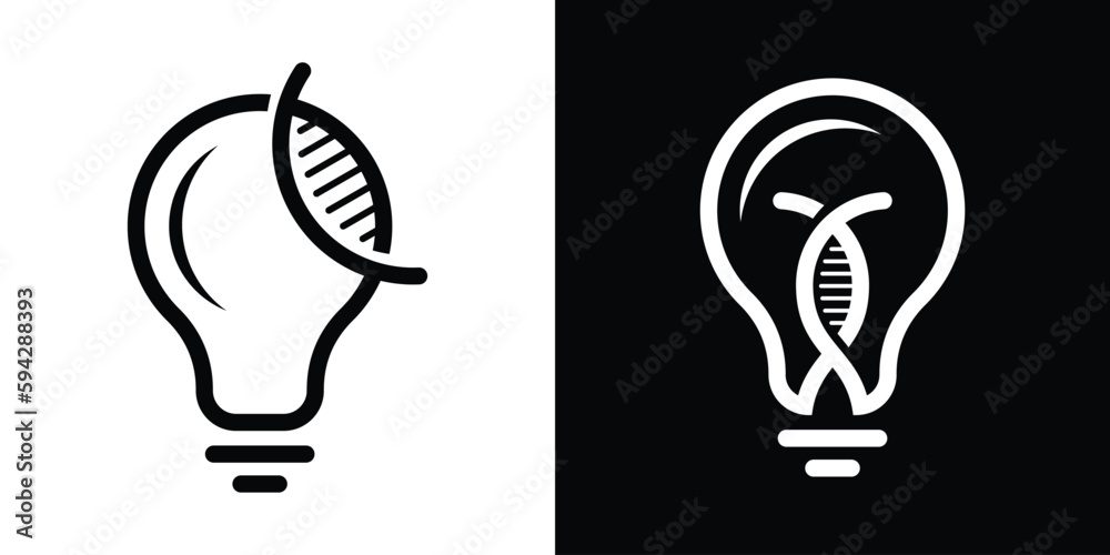 lamp and DNA logo design line icon vector illustration lamp and DNA logo design line icon vector illustration