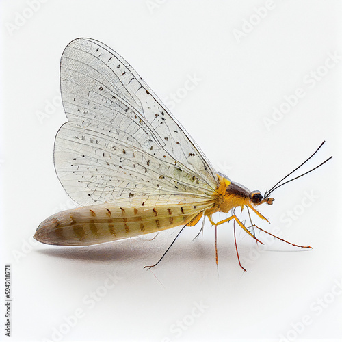 Insect with delicate wings commonly found near water photo