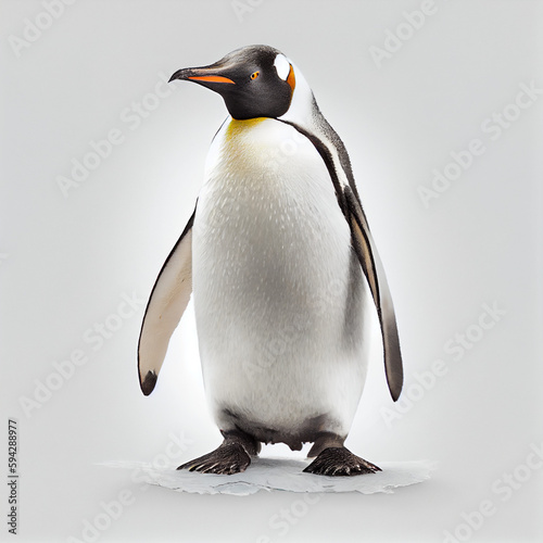Penguin on a white backdrop
