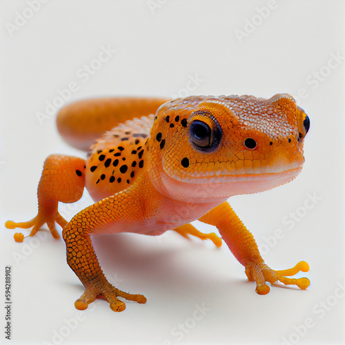 Solo newt on a white surface