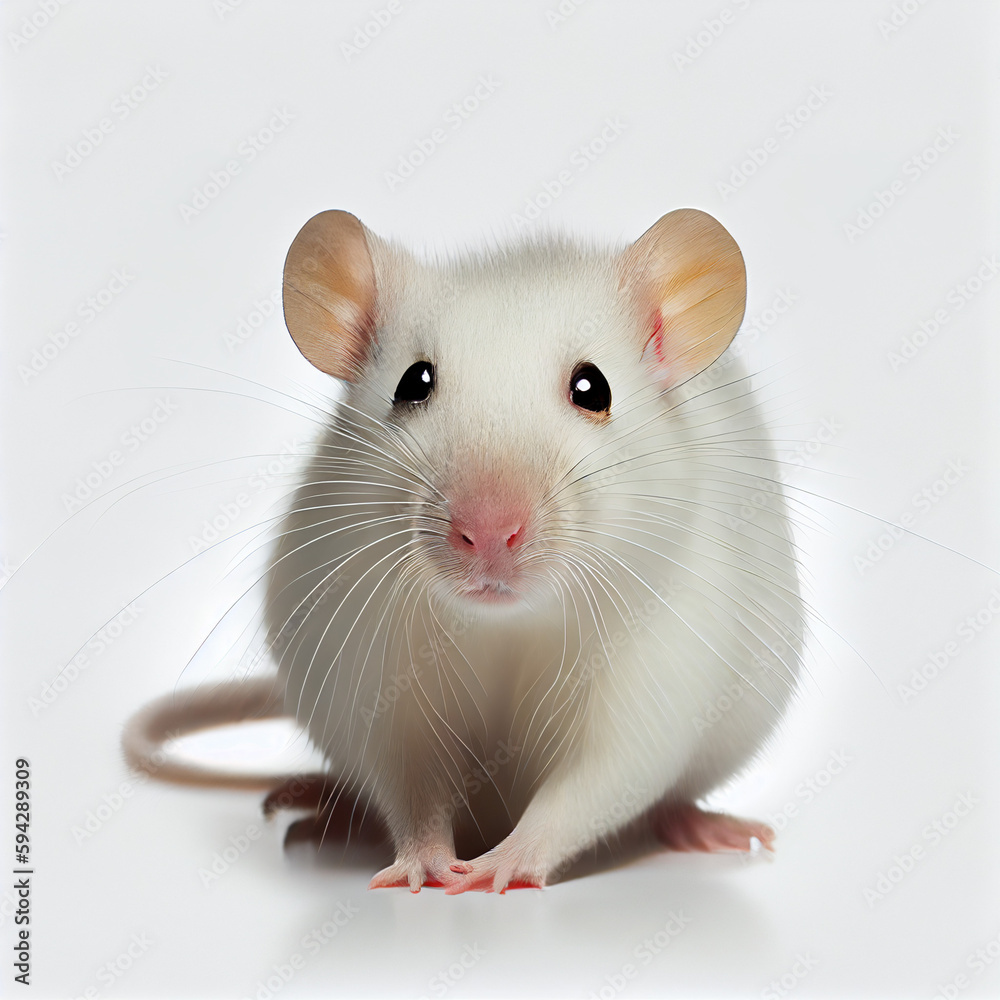 rat on a white