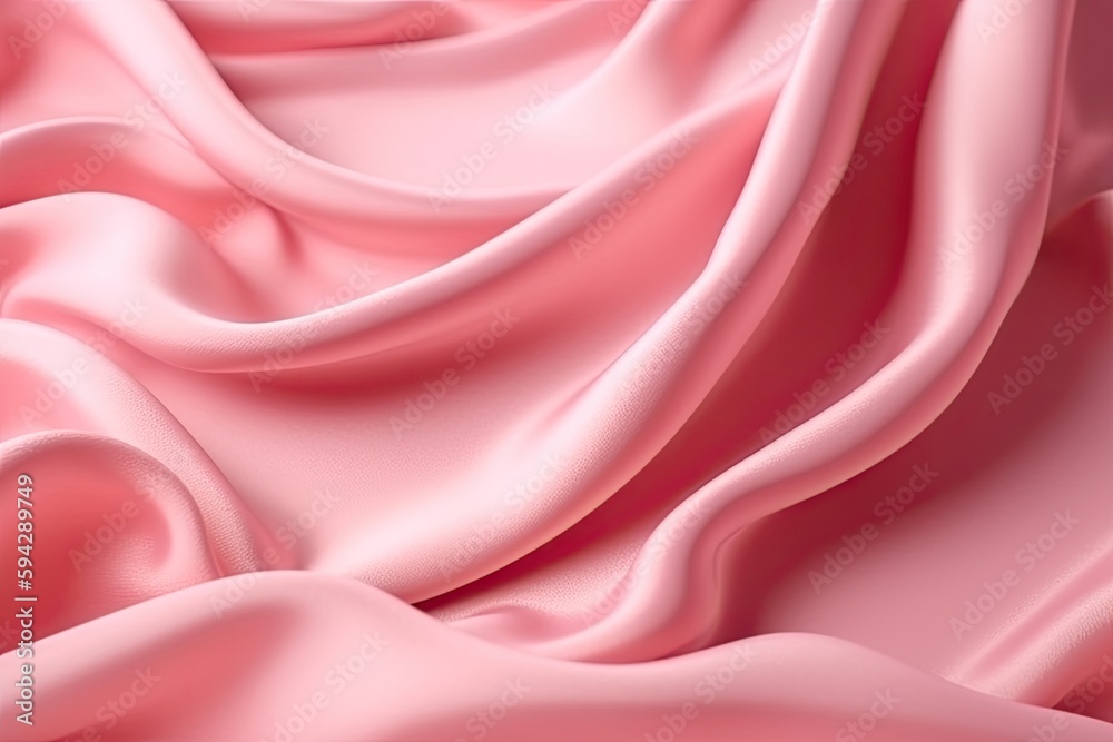 Fototapeta premium Luxurious Pink silk texture background adds a touch of elegance perfect for fashion. Generative AI