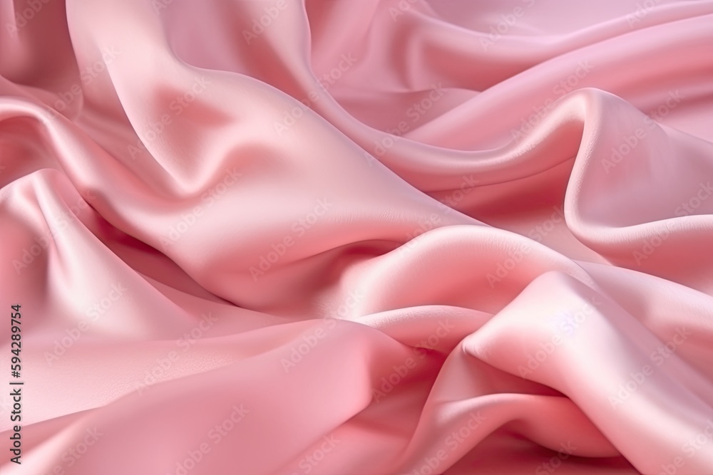 Luxurious Pink silk texture background adds a touch of elegance perfect for fashion. Generative AI
